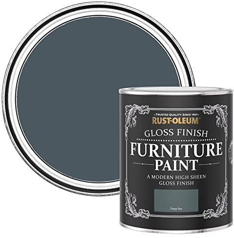 Rust-Oleum Green Furniture & Skirting Board Paint in Gloss Finish - Deep Sea 750ml