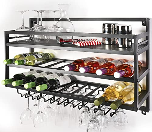 Kobolo Weinregal Wandregal Malbec aus Metall 80x25x55cm 80x25x55 cm