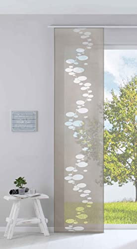 Gardinenbox Moderner Flächenvorhang Raumtrenner Schiebegardine »Bubble« HxB 245x60 cm Taupe aus hochwertigem Ausbrenner-Stoff mit Paneelwagen Beschwerungsstange, 85613