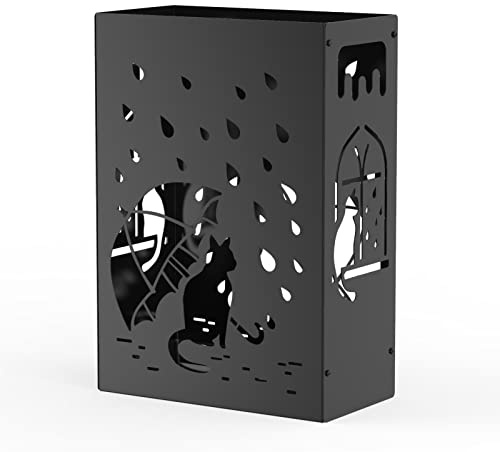 Mango Steam Cat Umbrella Holder Stand for Home or Office Entryways (Raining Cats, Black)