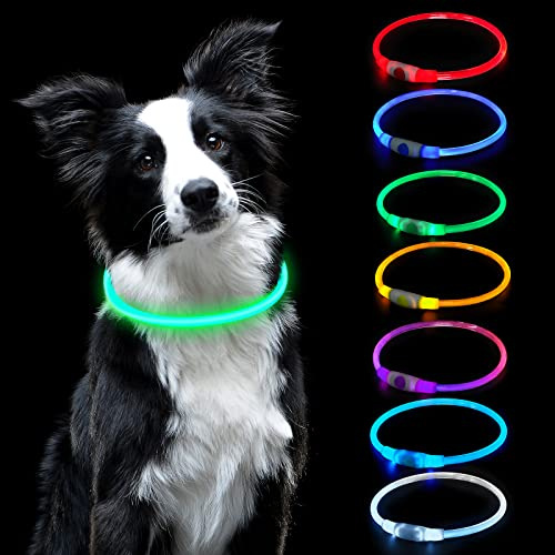 AUAUY LED Light Up Hundhalsband, Blinkhalsband För Husdjur, Usb Uppladdningsbart Vattentåligt Reflekterande Halsband För Kan Godtyckligt Skurna Halsband Passar Alla Katter Och Hundar