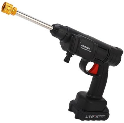 Pistola de lavado de alta presión, 600W 350 PSI sin cable, con manguera, batería de 1500mAh, kit de lavado portátil para la limpieza y el riego del suelo de la valla del coche.