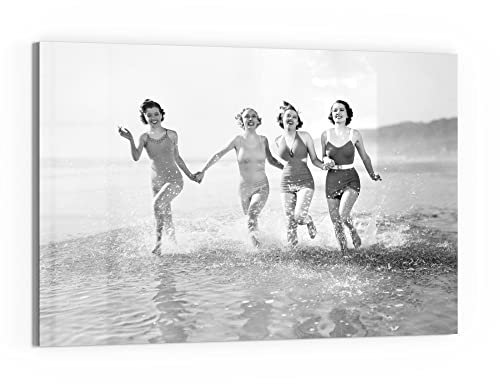 DEQORI Glas-Magnettafel | 90x60 cm groß | Motiv Retro Badebekleidung | Memo-Board aus Glas | Magnetboard inkl. Magnete, Stift & Tuch für Küche & Büro | Tafel magnetisch & beschreibbar