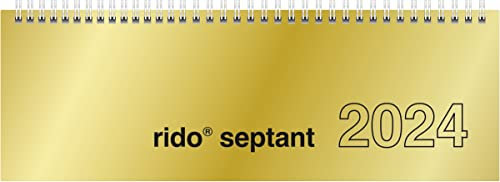 rido/idé Wochenkalender Modell septant 2024 2 Seiten = 1 Woche Blattgröße 30,5 x 10,5 cm goldfarben