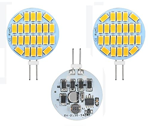ShuoHui G4 LED Warmweiss Lampen 3W AC/DC 12V, 3000K, 400Lm, Ersatz für 30W Halogenlampen Glühlampen, LED G4 Stiftsockellampe Leuchtmittel (5)