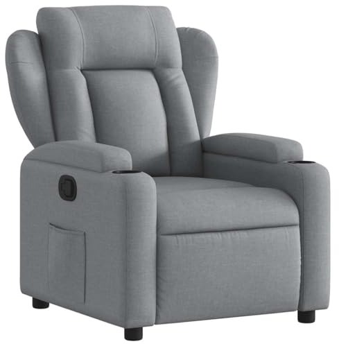 vidaXL Reclinerfåtölj ljusgrå tyg, liggfåtölj, fåtölj, justerbar fåtölj, liggfåtöljer, fåtöljer, justerbara fåtöljer, lutningsbar fåtölj