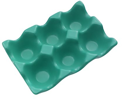 RORPOIR Portauova Contenitore per Uova 6 Griglie Antiscivolo e Antiurto in Ceramica Verde per Organizzazione Cucina e Conservazione Sicura