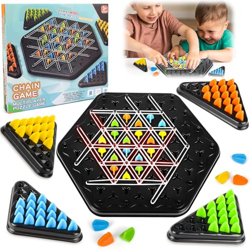 Chain Triangle Chess Game, Geometric Chess Game, 2-4 Players, Board Games for Family Gatherings and Birthdays - Festival, Christmas, and Family Game Night