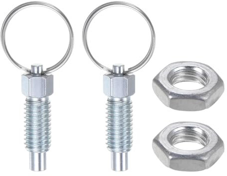 QUARKZMAN 2 Piezas Pasador de Resorte con Anillo de Extracción 5/16˝-18 Longitud de Rosca 0.63 Cabeza Plana Acero al Carbono Retráctil No Bloqueable Pasador de Índice