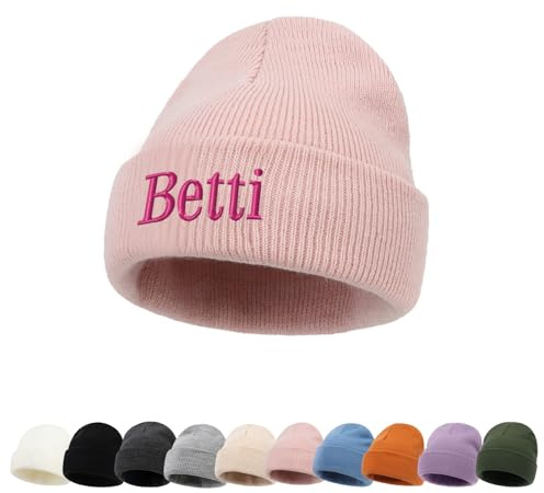 ZOTIMEF Personalisierte Baby-Beanie-Mütze - Individueller Name Gestrickte Beanies Mützen für Kleinkinder bis Erwachsene Geschenke