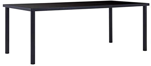 ShGaxin Esstisch, Küchentisch, Esszimmertische, Esszimmermöbel, Esszimmer, Couchtisch, Esstischgruppe, Tisch, Schwarz 200 x 100 x 75 cm Hartglas