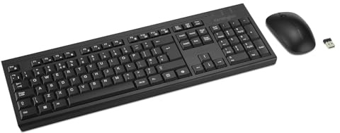 Kensington KM270 EQ - Teclado inalámbrico recargable de tamaño completo y mouse silencioso ambidiestro para PC y portátil, 2.4 GHz y BT 5.0 inalámbrico, diseño a prueba de derrames - Diseño QWERTY ISO