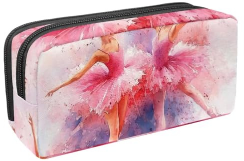 VAPOKF Federmäppchen, Federmäppchen, Schüler-Schreibwaren-Tasche für Teenager, Jungen, Mädchen, Schule, Bürobedarf – rosa Ballettkleid Mädchen, multi, 2.3x8.2x3.9in/6x21x10cm, Taschen-Organizer