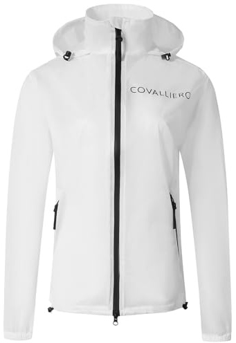 Covalliero - Damen Regenjacke ClearView – Regencape mit verstaubarer Kapuze & Reißverschluss – Wasserdicht & Atmungsaktiv – Sportjacke in Transparent/Durchsichtig – Mehrere Größen