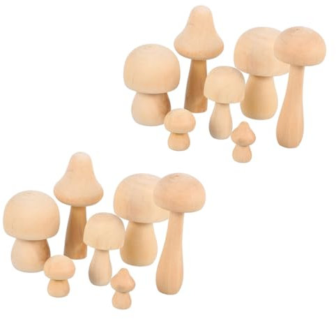 Tofficu 14stücke Holzpilze Diy Zum Bemalen Und Beschreiben Natur Holz Handwerk Für Junge Mädchen Und Jugendliche Zum Dekorieren Von Zimmern Und Feiern