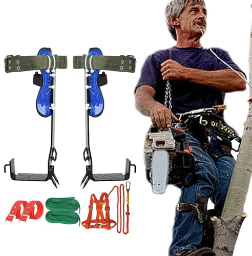 Kletterausrüstung mit Gurten - Verstellbare Kletterspitzen für Bäume, Kletterausrüstung, robuste Kletterspitzen, Kletterwerkzeuge mit Sicherheitsgurt
