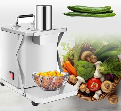 AFLEPCBRQ Choppeur, Coupeur Et Coupe-Légumes Électriques Commerciaux avec Trachel du 6/8/10/12/15 Mm, 200 W Robot Culinaire pour L'oignon, La Pomme De Terre, La Citrouille Et La Carotte