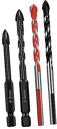 NUOBESTY 4pezzi Punte Per Trapano in Lega Dura Utensili Per Elettrici e Manuali Adatti Per Piastrelle Vetro Ceramica Legno Muri in Mattoni Ecc