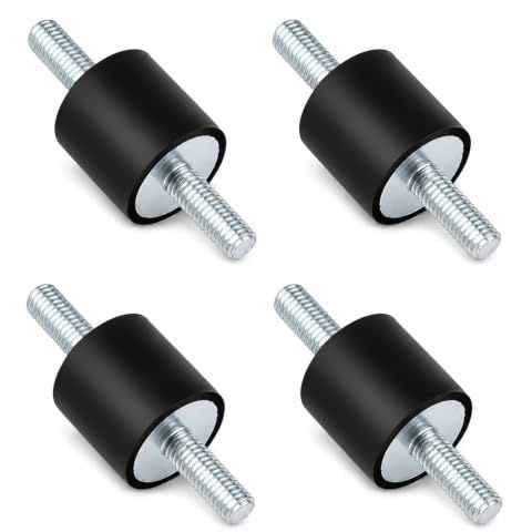 Watris Veiyi 4pcs Gummipuffer M6 Zweikopfschraube Schwingungsdämpfer 20x20 | Gummidämpfer für Luftkompressoren, Dieselmotoren, Benzinmotoren