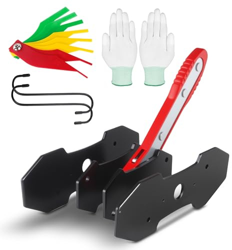 ZBFACAI Brake Caliper Press Tool Kit, Ratcheting Piston Spreader with 2 Steel Plates, Practical Caliper Piston Compressor Tool for Repairing Disc Brakes Includes Hangers/Measuring Tools (Red)