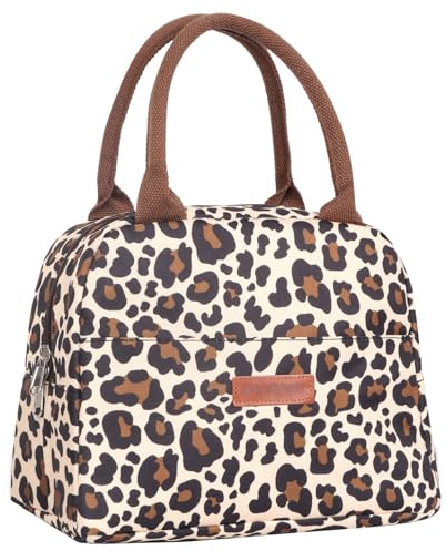 Pelizen Insulated Lunch Bag for Women, Thermal Leakproof Cool Bags for Men, Adult Lunch Box Bag for Work, School, Picnic, Camping (Leopard)