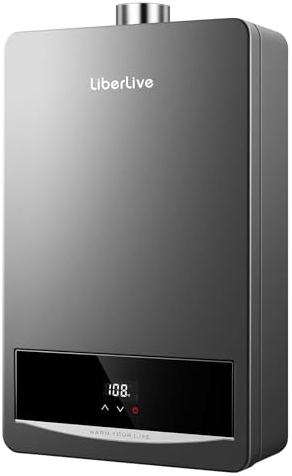 Natural Gas Tankless Water Heater, Indoor Max 4.2 GPM, 102,000 BTU On Demand Instant Hot Water Heater Natural Gas with LED Temperature Control Panel, 1/2 NPT Connector Size, CSA Certified, Gray