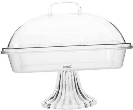 DECORNIJIA Porta Salvaspazio per Torte, Vassoio Dolci con Coperchio Pc 1,6L | Set da 1 Pezzo, Piano Trasparente, per Tavola Decorata e Capodanno, Contenitore per Snack e Frutta
