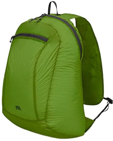 Generisk campingryggsäck – 20 liter, vattentät, lätt och vikbar, med laptopfack, flera fickor, robust design | resor, gym, arbete, skola, universitet, vandring, män, kvinnor, Grön, Siehe Beschreibung