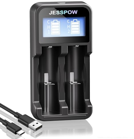 3.7 Volt Pilas Recargables, 3300mAh Top Punta Recargable Batería Adecuado para Linternas, Cámaras, Ventiladores Pequeños (Paquete de 4)