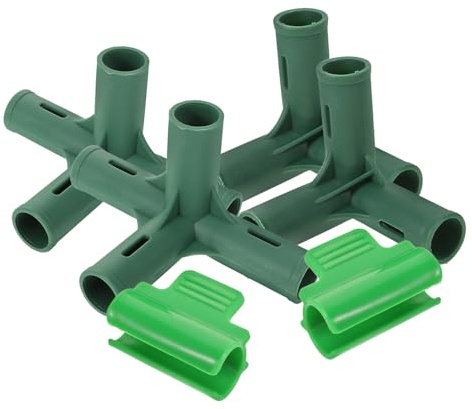 JOINPAYA Connettori per Serra Kit 6 Pezzi Adattatori a Tre Vie e Morsetti per Pellicola, Collegamento Stabile per Giardinaggio e Agricoltura, Plastica Resistente allo Sbiadimento,