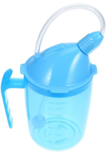 ifundom Ergonomic Convalescent Feeding Cup for Disabled Adults and Elderly Drinking Beaker with Inclined Spout and Measurement Scale Clean Water and Soup Cup for Pregnant Women and