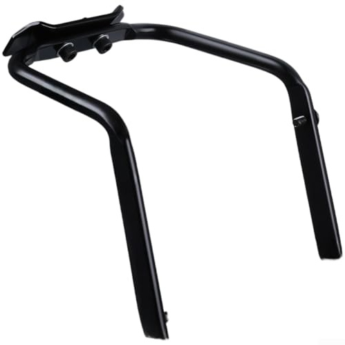 MoSundi Porte-bagages arrière de vélo avec double porte-bouteille d'eau, support stabilisateur en alliage d'aluminium pour sac de selle, design anti-secousses, noir