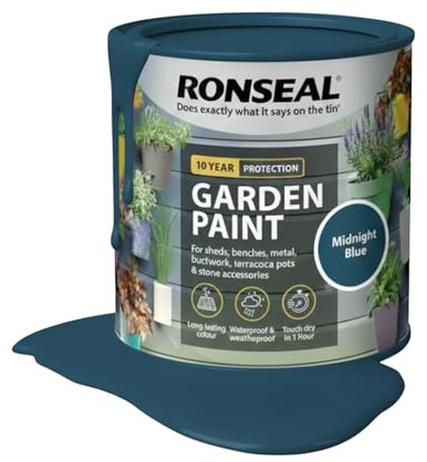 AOC24 250ML Garden Paint Midnight Blue, Water Based Outdoor Paints, Long Lasting Weather Resistant, Fast Drying Color for Wood, Bricks, Pots, Anti Crack Peeling DIY Paint (Midnight Blue, 250 M L)
