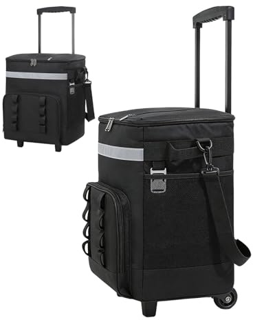 Kühltasche mit Rollen, mit Rädern & Griff, großes Volumen, 35L Tragbare Rollkühltasche, für Einkäufe, Outdoor-Aktivitäten
