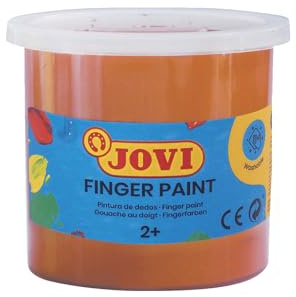 Jovi - Finger Paint, Fingerfarbe, 125 ml, Orange, 100% waschbar, auf Basis natürlicher Inhaltsstoffe, glutenfrei (56006)