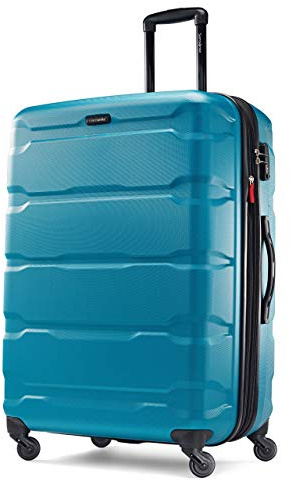 Samsonite Valise Rigide Extensible Omni PC Unisexe avec roulettes pivotantes pour Adulte, Bleu Caraïbes, Checked-Large 28-inch