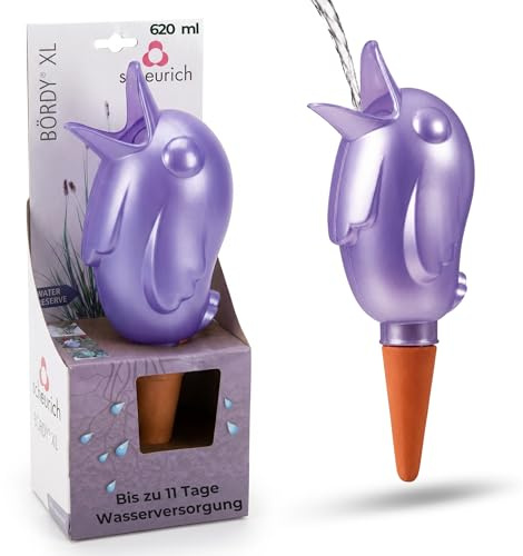 Scheurich Wasserspeicher Boerdy XL Lila - 620ml Wasser für bis zu 7 Tage Purple Pearl Höhe 29 cm mit Tonkegel