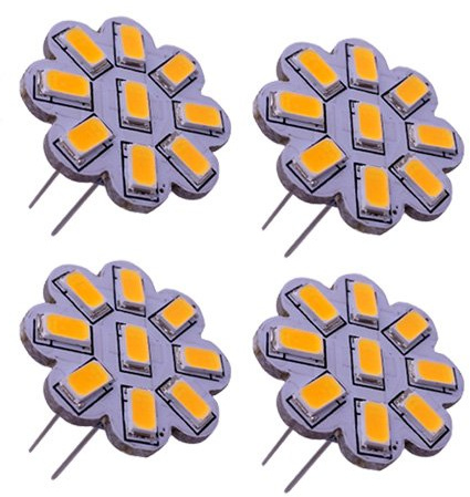 JSVSAL Back Pin G4 LED Lights Bulbs, Dimmable,3W, 30W Equivalent, Warm White 3000K,G4 JC Halogen Replacement for RV Camper Trailer,Marine Boat, Deck, Step Lights & Any Low Volt Lighting, 4-Pack