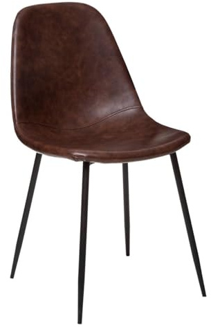Atmosphera - Stuhl Vladi Cognac - Lederoptik - Kastanienbraun
