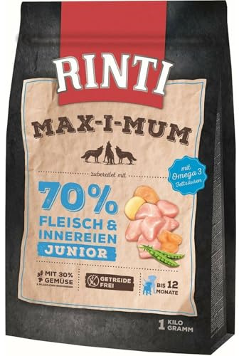 Rinti Max-i-Mum Junior Huhn GETREIDEFREI 1kg Trockenfutter für Junge Hunde Größe 1 x 1kg