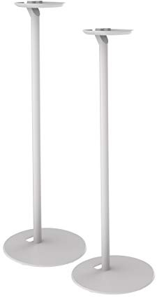 conecto CC50596-2 Premium Standfuß für SONOS ONE + SONOS Play:1 mit Kabelmanagement, Höhe: 71,6cm, Traglast: max. 3,0kg, 2er-Set, weiß