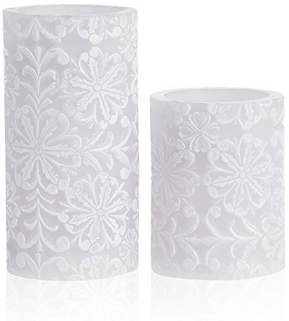 Pauleen 48009 Little Lilac Candle Wachskerze 2er Set Echtwachs LED Kerzen, Warmweiß, flackernde Flamme; Flieder Weiß