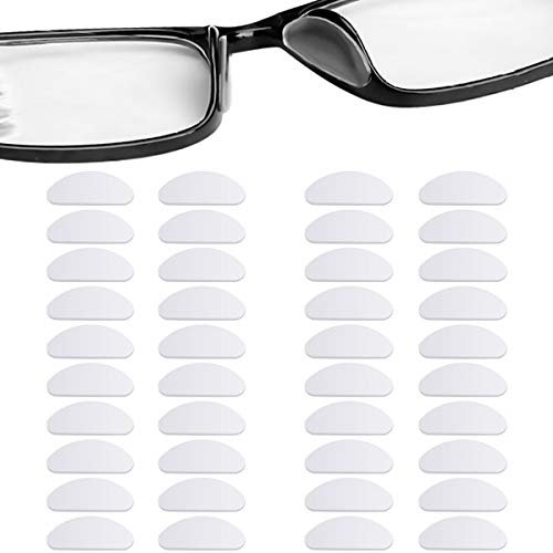 20 Paare Nasenpads Brille, selbstklebend Silikon Nasenpads Rutschfeste, D Form Stick auf Brillenpads für Sonnenbrille Brillen zubehör, Transparent/Klar