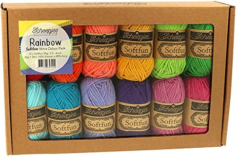 Scheepjes - Scheepjes Softfun Garn Farbpaket - 12 Stück (1 Packung)