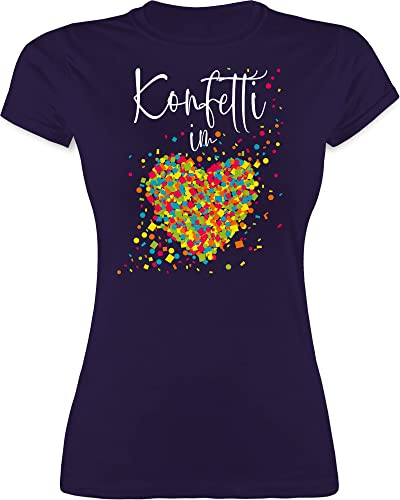 Shirtracer - Shirt Damen - Karneval & Fasching - Konfetti im Herzen I
