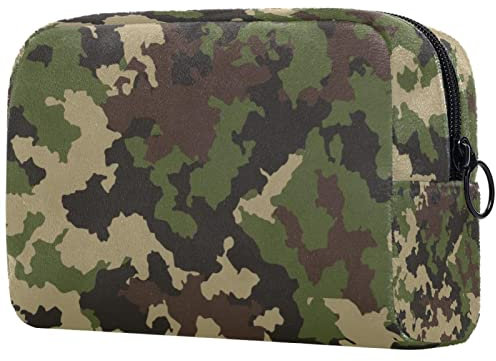 Makeup Tasche Grüne Camouflage-Textur Reise-Kulturbeutel Make-Up Organizer-Etui Mit Großem Fassungsvermögen