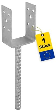 U Pfostenträger - Anker - Pfostenträger 46x46 Schwerlastanker - Pfostenanker - Stützenfuß - Pfostenanker zum einbetonieren - Schaukel - U profil Stahl - Balkenträger - Zaunpfosten Holz