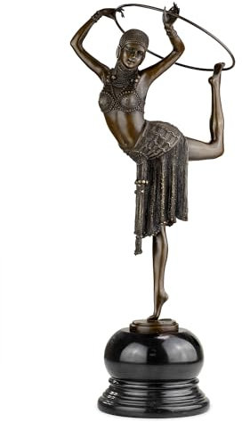 Moritz Bronzefigur Hula Hoop Tänzerin Höhe 51 cm 5,7 kg Skulptur Statue Antik I Bronze