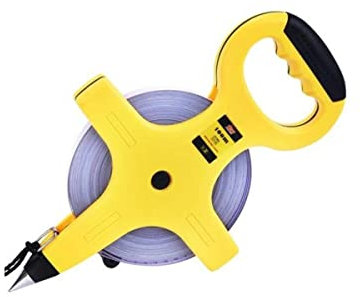 OUSIKA Règle, Ruban à Mesurer en Rack 100M Ruban à Mesurer Portable en Acier Croix Long Ruban à Mesurer Règle de Sol Mètre Règle Route Construction Ingénierie Décoration Outil de Mesure Stable Debout