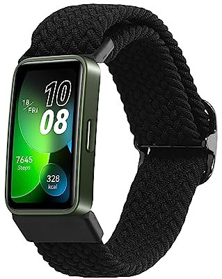 kwmobile Bracelet compatible avec Huawei Band 9 / Band 8 - Bracelets de rechange en nylon pour fitness tracker - noir
